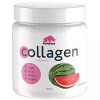 Коллаген порошок говяжий 1 и 3 типа с витамином С PRIMEBAR (Collagen) со вкусом "Арбуз" (Watermelon) 200 г