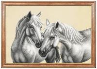 Набор для вышивания бисером Магия канвы Белые лошади, 39x27см (бисер в комплект не входит