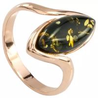 Кольцо Amberprofi, серебро, 925 проба, золочение, янтарь