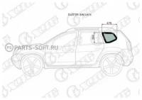 Стекло Кузова Боковое (Не Опускное) (Слева/ Цвет Зеленый) Nissan Terrano 14- / Renault Duster 10-21 XYG арт. DUSTER SW/LH/X