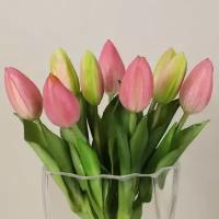 Искусственный букет, тюльпаны, розовые, 29 см, EDG