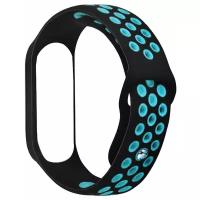 Aксессуар Ремешок DF для Xiaomi Mi Band 3/4 Black-Blue xiSportband-02