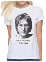 Футболка DS Apparel John Lennon - Джон Леннон Женская Белая M