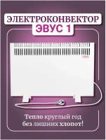 Обогреватель конвектор, электрообогреватель с терморегулятором настенный, напольный, конвектор эвус 1,0 кВт термостат, 10 кв. м, 1000 Вт