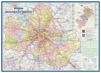 атлас-принт Настенная Административная карта Московской области 1:280/размер 146х102см на рейках
