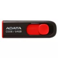 Флеш-накопитель USB 64GB A-Data C008 чёрный/красный