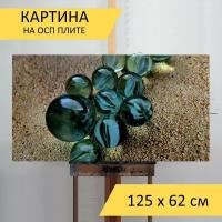 Картина на ОСП 125х62 см. "Стекло, стеклянный шар, стеклянные шары" горизонтальная, для интерьера, с креплениями