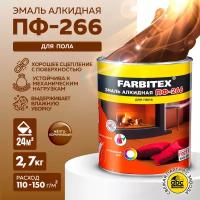 Эмаль ПФ-266 для пола FARBITEX (Артикул: 4300001616; Цвет: Желто-коричневый; Фасовка = 2,7 кг)