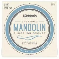 Набор струн D'Addario Mandolin Phosphor Bronze EJ73, 1 уп