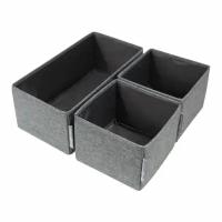 DRAWER ORGANIZER SET OF 3 GREY / Органайзер в шкаф набор из 3 серый