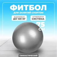 Фитбол Solmax, гимнастический, 75 см, серый, без насоса