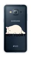 Силиконовый чехол на Samsung Galaxy J3 2016 / Самсунг Галакси J3 2016 "Cat not today", прозрачный