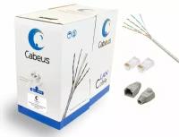 Кабель витая пара Cabeus (7171c) UTP-4P-CAT.5E-SOLID-GY CU (медь) 4х2х24AWG / Серый - 100м