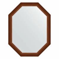 Зеркало настенное Polygon EVOFORM в багетной раме орех, 72х92 см, для гостиной, прихожей, кабинета, спальни и ванной комнаты, BY 7076
