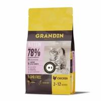 Grandin Корм сухой для котят, беременных и кормящих кошек, с курицей, 1,5 кг (крупные гранулы)