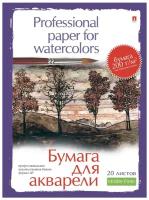 Бумага для акварели Альт, А5 (148х210 мм), 20 листов, профессиональная серия, Арт. 4-072. Цена за 1 шт
