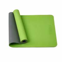 Коврик для йоги TORRES Comfort 6, 173х61х0.6 см зелено-серый однотонный 0.9 кг 0.6 см