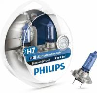 Лампа галогенная Philips H7 Diamond Vision 5000K 12V 55W, 2 шт, 12972DVS2