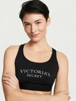 Топ-бра Victoria's Secret черный с лого на груди, р. М