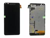 Дисплей для Microsoft (Nokia) 640 DS Lumia (RM-1075) с тачскрином в рамке, черный