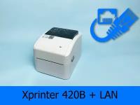 Принтер штрих-кода/чеков/наклеек термо Xprinter XP-420B LAN