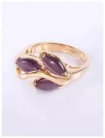 Кольцо помолвочное Lotus Jewelry, кошачий глаз, размер 18, фиолетовый