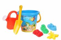 Набор для песочницы игрушки для песочницы технок (лопатка детская, грабли детские, формочки для песка, ведерко для песочницы, лейка детская)