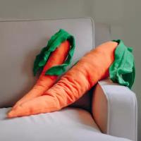 Декоративная подушка морковь ручной работы.Avelvi Design, из оранжевого флиса размер S