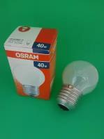 5шт Лампа накаливания OSRAM Classic P FR, E27, P45, 40 Вт матовая