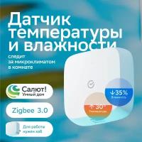 Умный датчик температуры и влажности Sber SBDV-00079, Zigbee 3.0, Белый