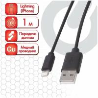 Кабель Sonnen USB 2,0-Lightning, 1 м, медь, для передачи данных и зарядки iPhone, iPad (513116)