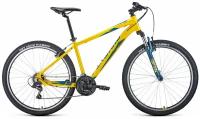 Велосипед FORWARD APACHE 27,5 1.0 (27,5" 21 ск. рост 19") 2020-2021, желтый/зеленый, RBKW1M67Q011
