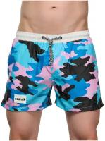 Мужские шорты голубые с камуфляжным принтом Sesmik STORM MILITARY PINK XL (50)