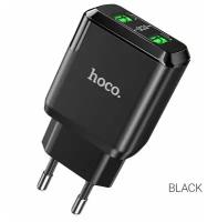 Сетевое зарядное устройство Hoco N6 Charmer dual port USB QC3.0 + кабель Type-C