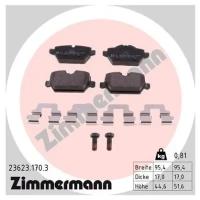 ZIMMERMANN 236231703 Колодки тормозные дисковые, BMW 3 (E90) 129 л.с. бензин 2005 - 2007 1шт