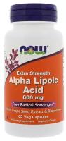 Альфа-Липоевая кислота, Alpha Lipoic Acid 600 mg Extra Strength Now Foods, 60 капсул