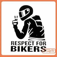 Мотонаклейка мото стикер наклейка Respect For Bikers 15х11 см на мотоцикл скутер мопед квадроцикл автомобиль для мотоциклиста, черная