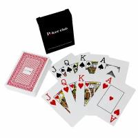 Карты игральные 100% пластик Poker club, красный 54 шт