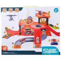 Junfa toys Orbit Series Super Parking lot WA-D9193, оранжевый/красный