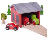 Деревянная игрушка "Депо", для расширения железной дороги
