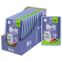 Влажный корм для кошек Brit Premium с ягненком 14 шт. х 85 г (кусочки в желе)