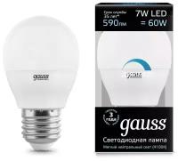 Лампа светодиодная gauss 105102207-D, E27, G45, 7 Вт, 4100 К