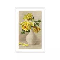 Набор для вышивания Желтые розы в белой вазе, Luca-S 18 х 28 см LUCA-S G508