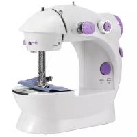 Швейная машина Mini Sewing Machine SM-202A, белый, фиолетовый