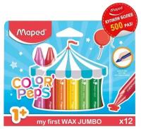 Восковые мелки MAPED Color'Peps, 12 цветов