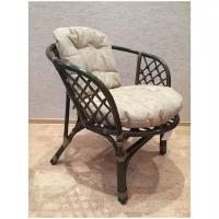 Кресло из натурального ротанга с подушкой Багама, цвет олива