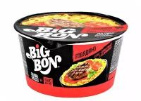 Лапша Big Bon Говядина + соус Томатный с базиликом 85г. 24шт