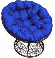 Садовое кресло "Папасан" ротанг черное/синяя