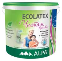 Краска латексная Alpa Ecolatex Чистая краска матовая белый 5 л