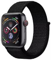 Нейлоновый тканевый ремешок для Apple Watch Series 1-8 и Ultra - 42/44/45/49 мм (эпл вотч), черный